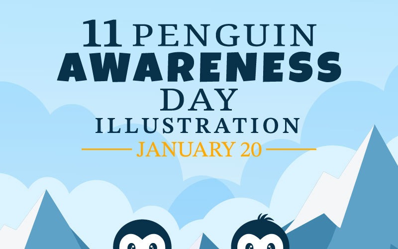 11 Boldog pingvin tudatosság nap illusztráció