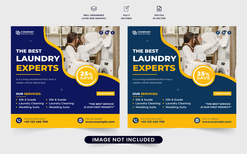 Laundry social media post template #296170 - TemplateMonster