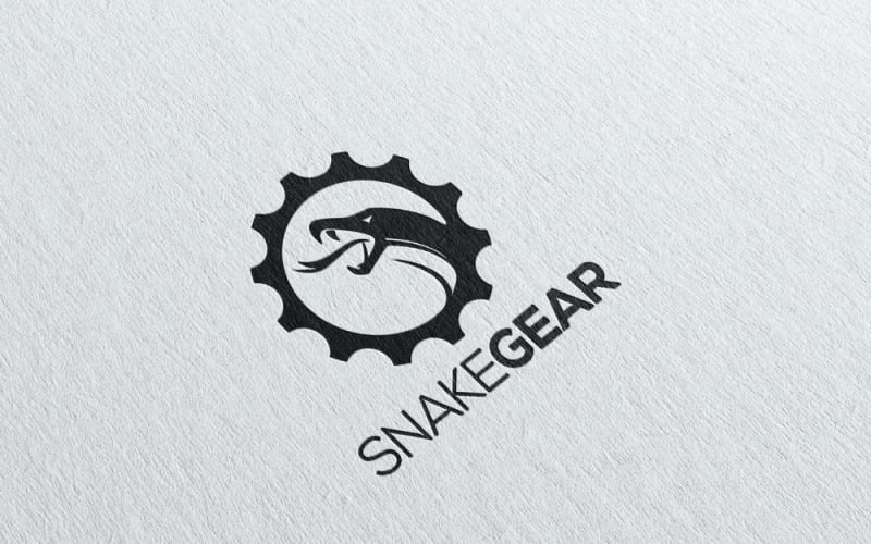 Minimal Gear Snake Logotyp Mall