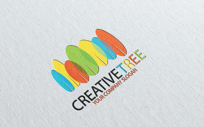 Modèle de logo d'arbre créatif moderne