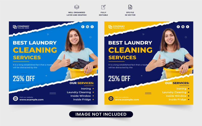 Modello di marketing aziendale di lavanderia