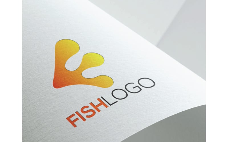 Plantilla moderna de logotipo de pez con letra F