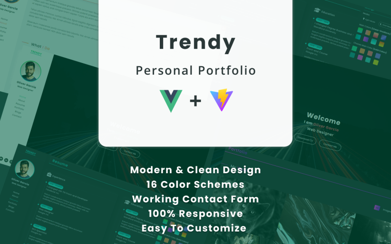 Trendy - Шаблон целевой страницы портфолио
