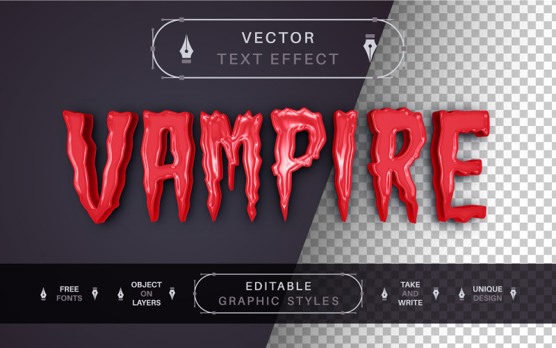 Blood Vampire - upravitelný textový efekt, styl písma