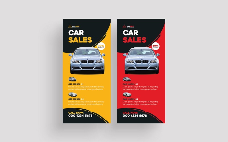 Design-Vorlage für Autoverkaufs-Gestellkarten
