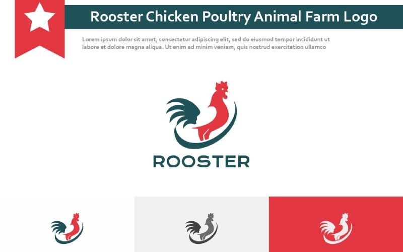 Horoz Tavuk Kümes Hayvanları Hayvan Çiftliği Logosu
