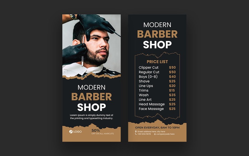 Szablon ulotki Beauty Barbershop Dl