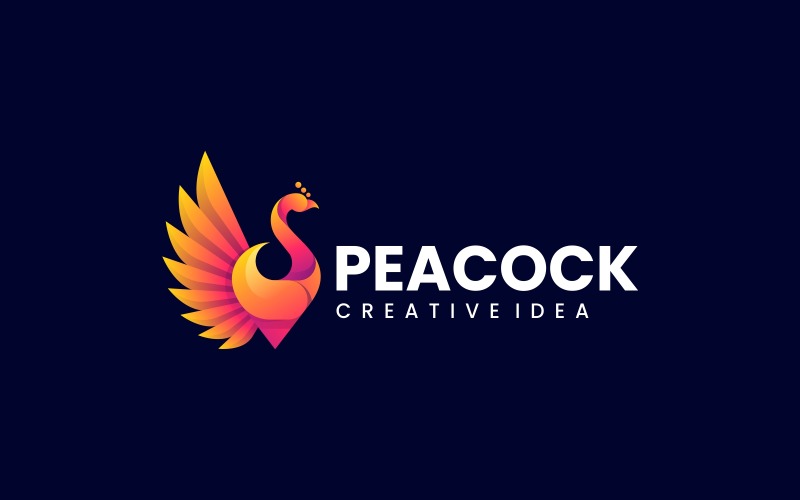 Logotipo colorido gradiente de pavão 6