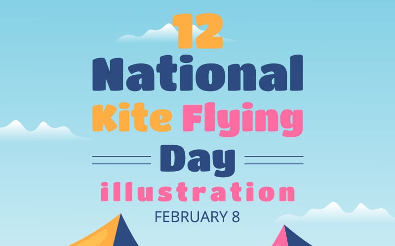 12 narodowy dzień puszczania latawców ilustracja