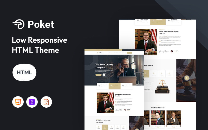 Poket - Modèle de site Web de droit, d'avocat et d'avocat