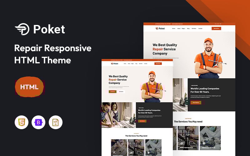 Poket – Responsive Website-Vorlage reparieren