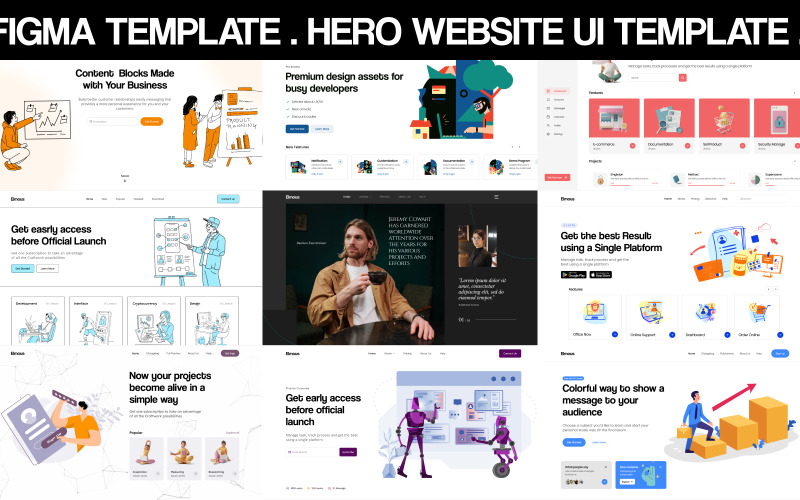 Sito Web del modello di interfaccia utente dell'intestazione dell'eroe