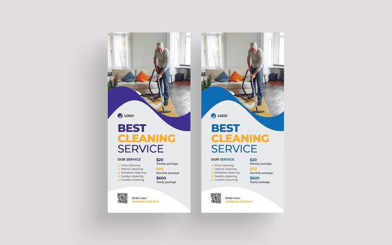 Takarítási szolgáltatás Rack Card Design