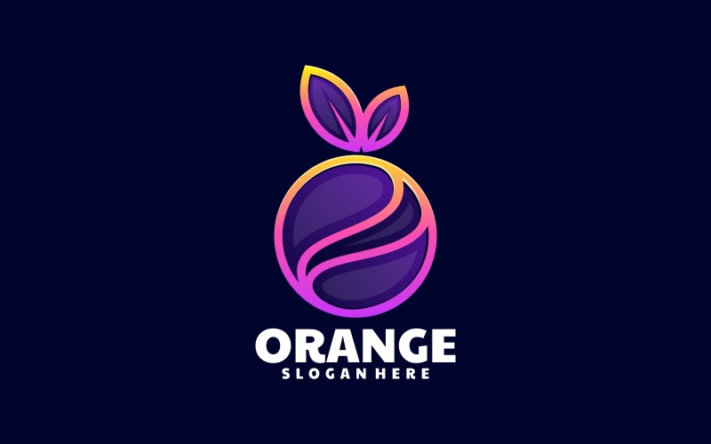 Diseño de logotipo de arte de línea naranja