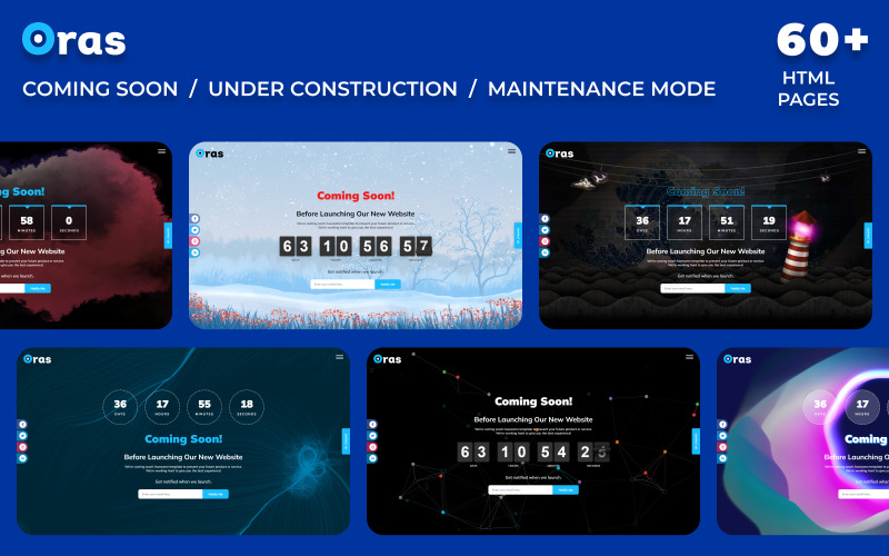 即将推出/维护模式 HTML 模板 - Oras Under Construction