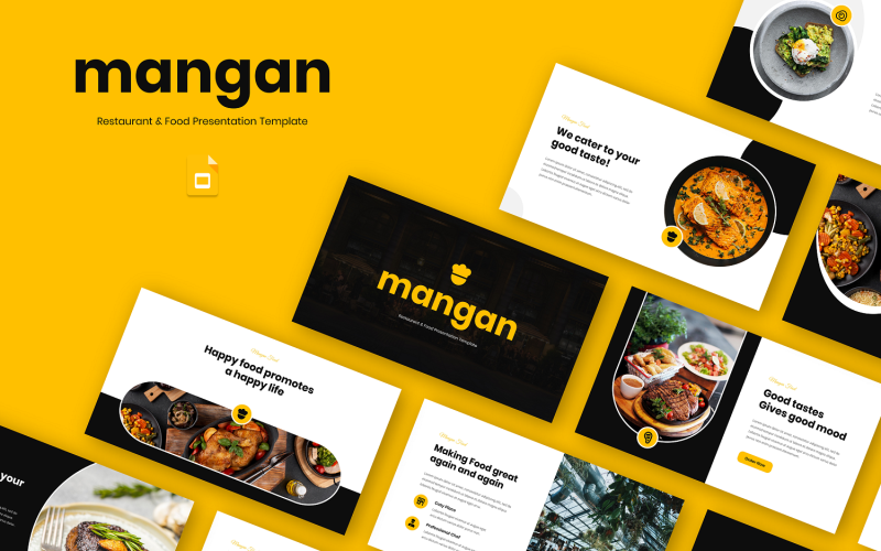 Mangan — restauracja i jedzenie Szablon slajdu Google