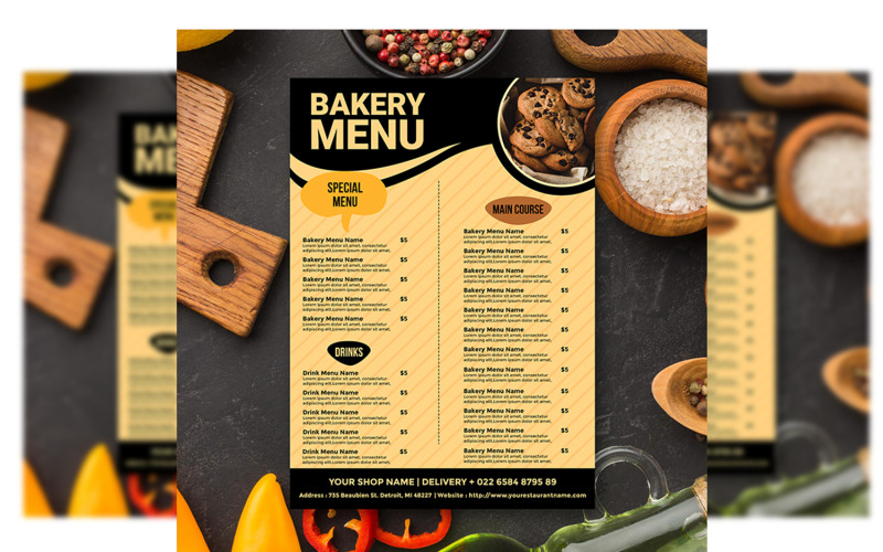 Menu del ristorante - Modello di volantino n. 12