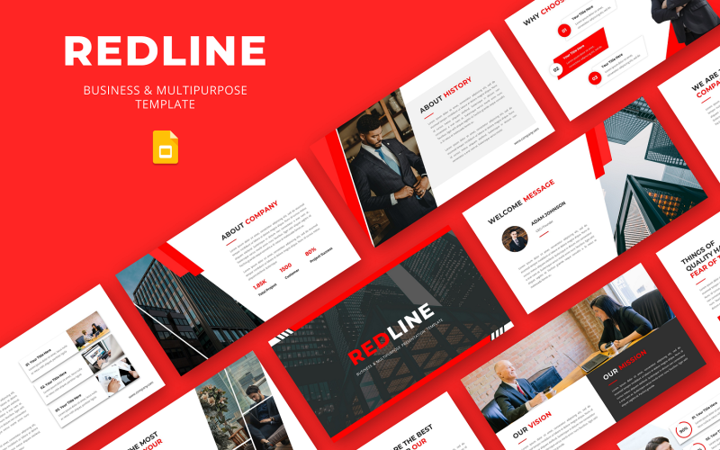 REDLINE – бізнес і багатоцільовий шаблон Google Slide