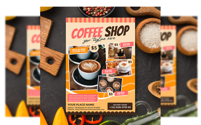 Vintage coffee menu Template