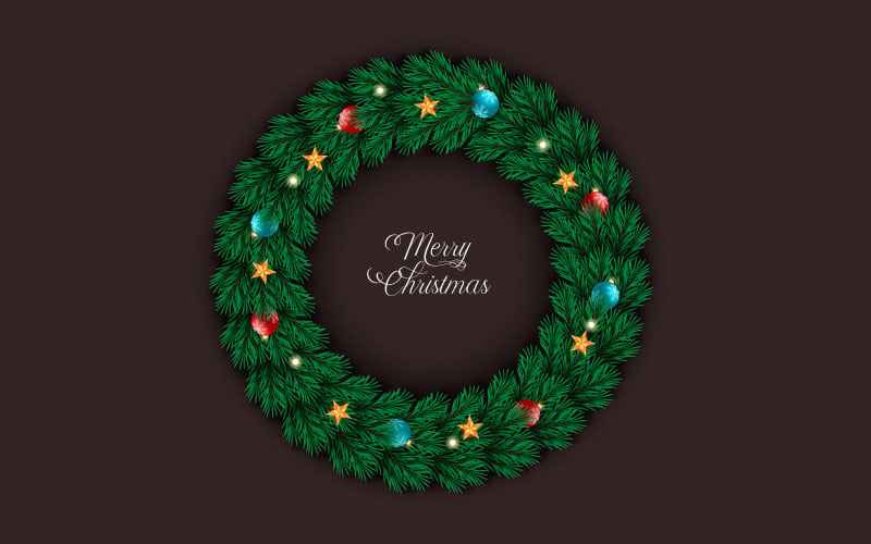 En iyi Noel dilek çelengi ve dekore edilmiş tatil çelengi çizimi