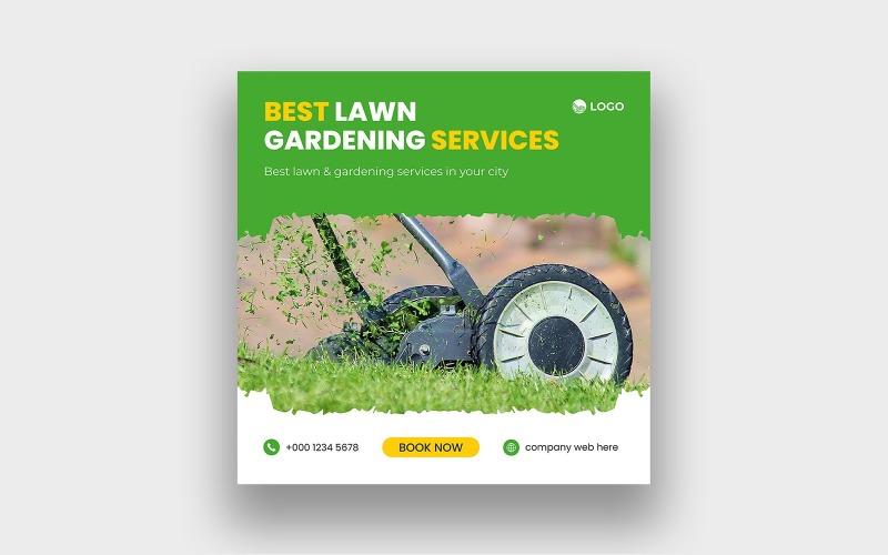 Lawn Mower Facebook Post Template #296794 - TemplateMonster