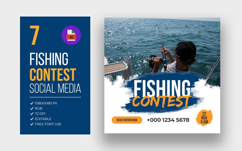 Пакет шаблонів для соціальних мереж «Риболовля».