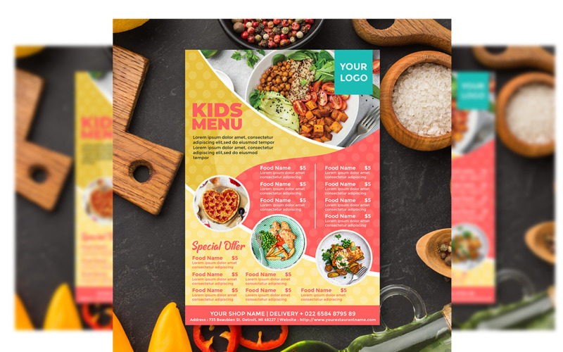 Barnrestaurangmeny - reklambladsmall