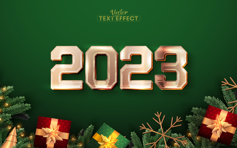 Christmas - Editable Text Effect, Rose Golden Text Style, Graphics Illustration