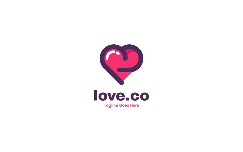 Estilo de logotipo de mascote simples de amor