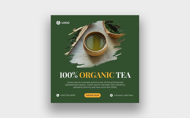 Herbata szablon postu na Facebooku na Instagramie