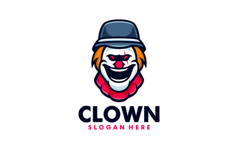 Modèle de logo de dessin animé de clown