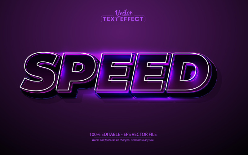 Vitesse - Effet de texte modifiable, style de texte d'équipe et de course, illustration graphique