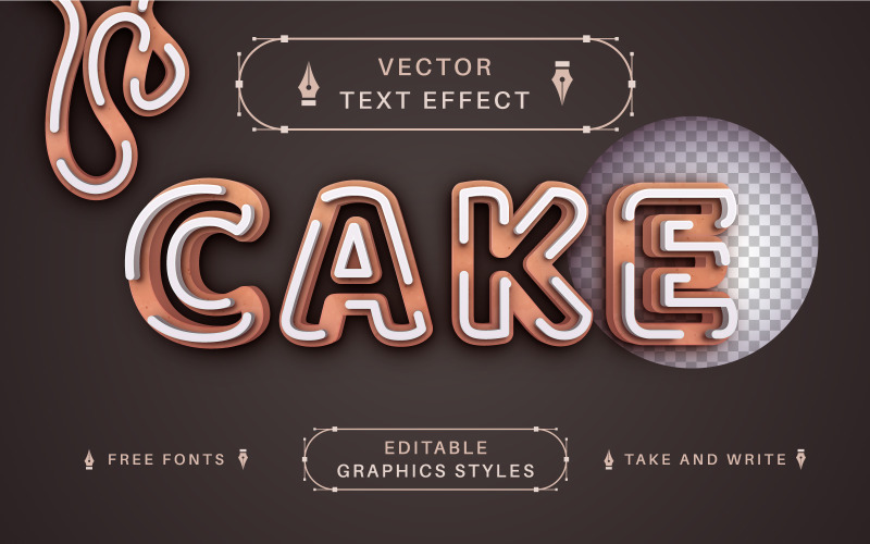 Cake With Glaze - Editable Text Effect, Font Style