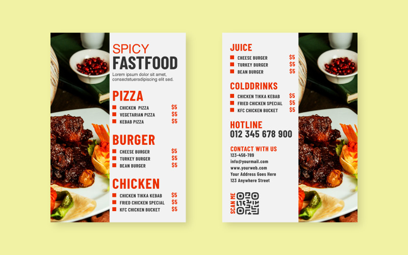 Design de modelo de banner de postagem de mídia social do restaurante para panfleto de comida