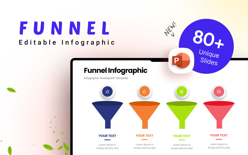 Modèle de présentation d'infographie d'entreprise d'entonnoir