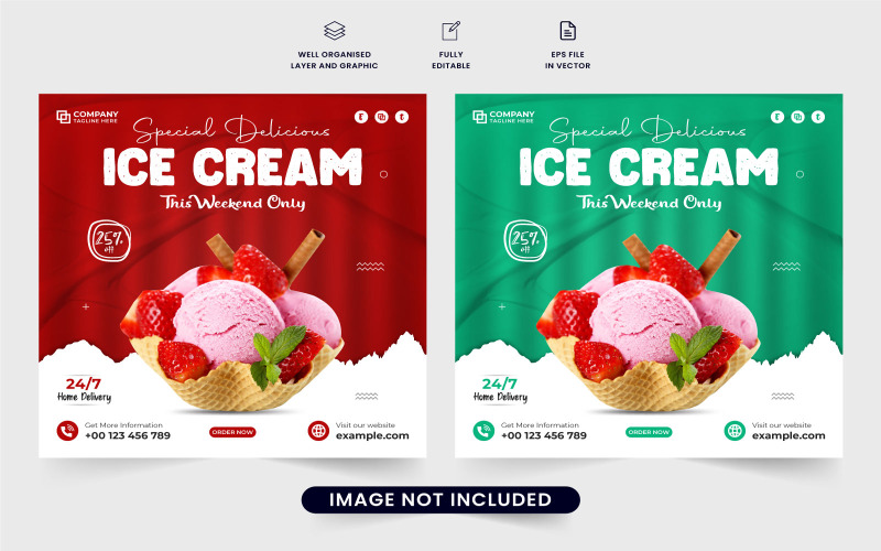 Plantilla de venta de helados y postres