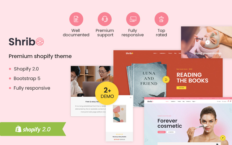 Shribo - Il tema Shopify per l'e-commerce reattivo di cosmetici, bellezza e libri