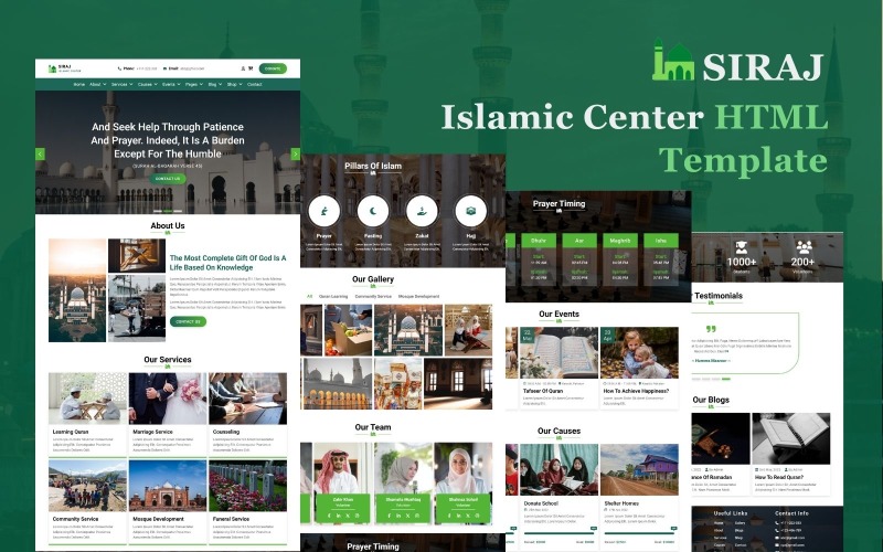 Siraj - Szablon witryny Centrum Islamskiego HTML5