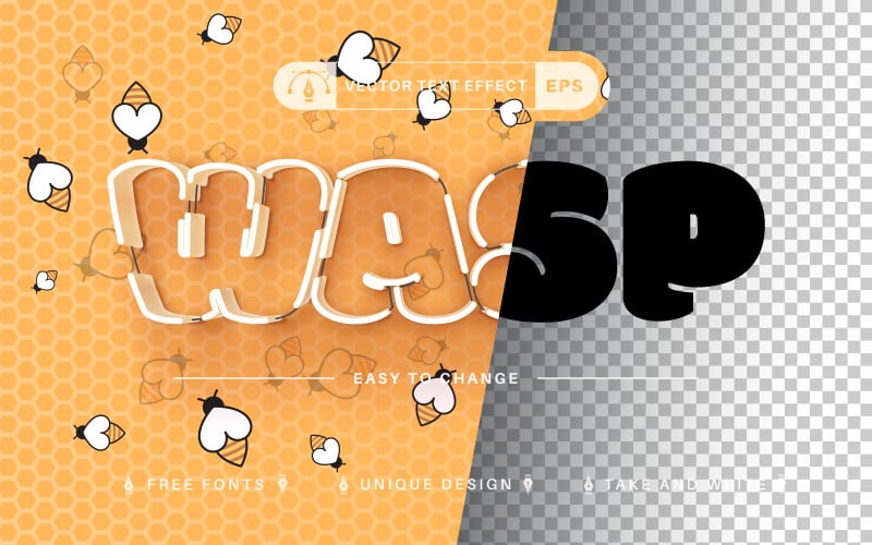 Wasp - Editable Text Effect, Font Style