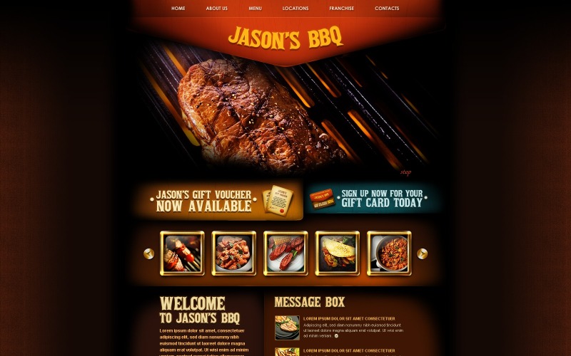 Plantilla web para sitio web de restaurante BBQ