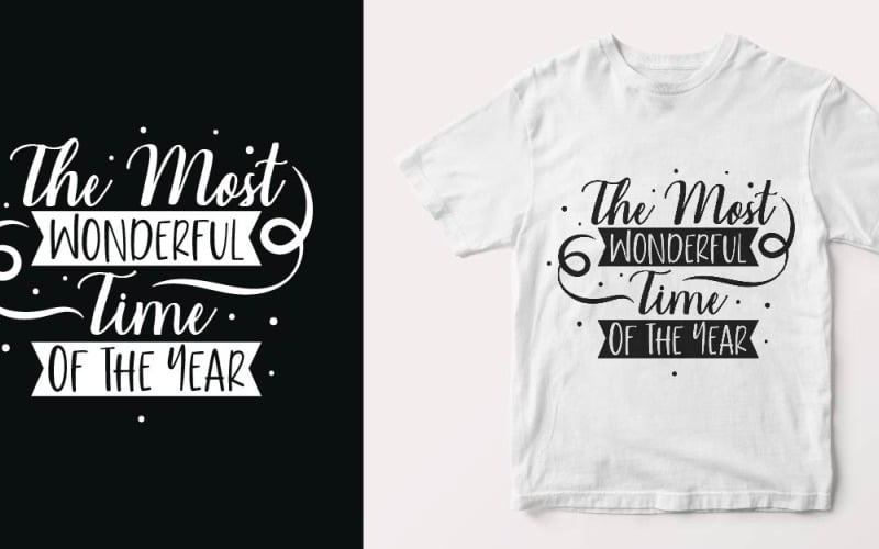 Christmas And New Year Typography T-shirt Design