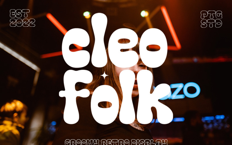 Cleo Folk | Groovy Retro Display GRATIS för PERSONLIGT ANVÄNDNING