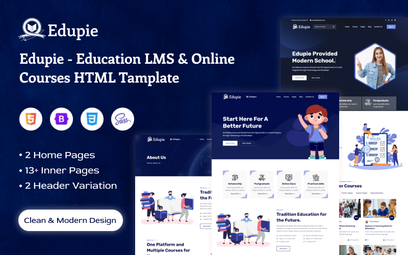 Edupie - Modelo HTML de Educação