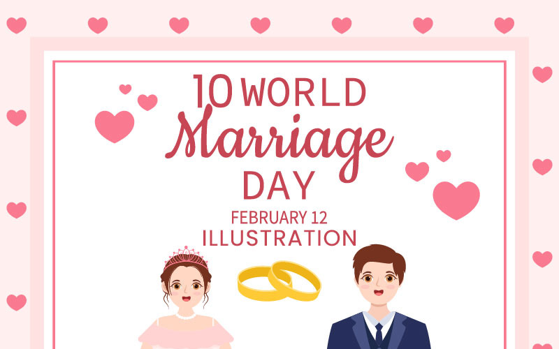 10 Illustration de la Journée mondiale du mariage