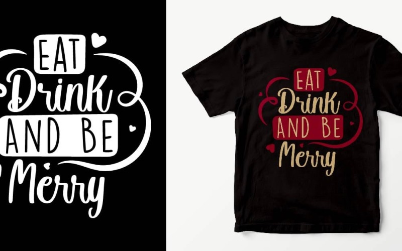 Merry Christmas Creative Typography T-shirt Design