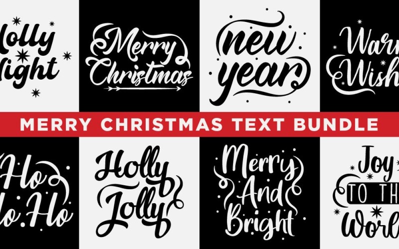 Merry Christmas Text Bundle