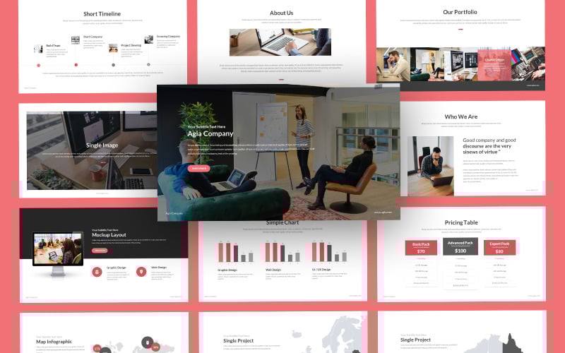 Modello di presentazione di Presentazioni Google multiuso Agia Clean
