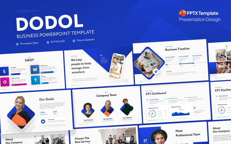 Modelo de apresentação do PowerPoint de negócios Dodol