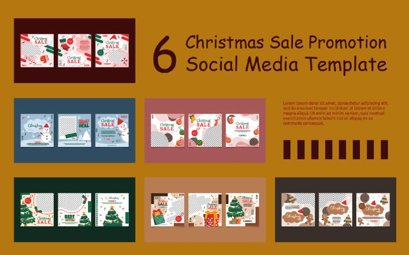 6 Різдвяний розпродаж, шаблон для соціальних мереж