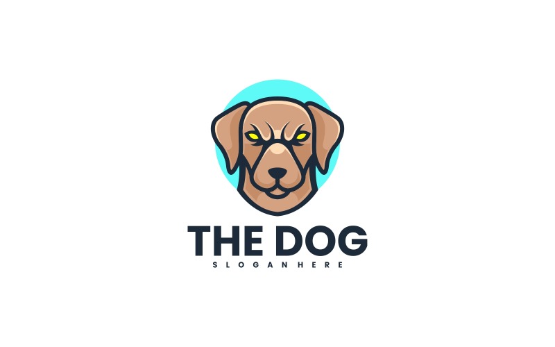 Style de logo de mascotte simple chien 1